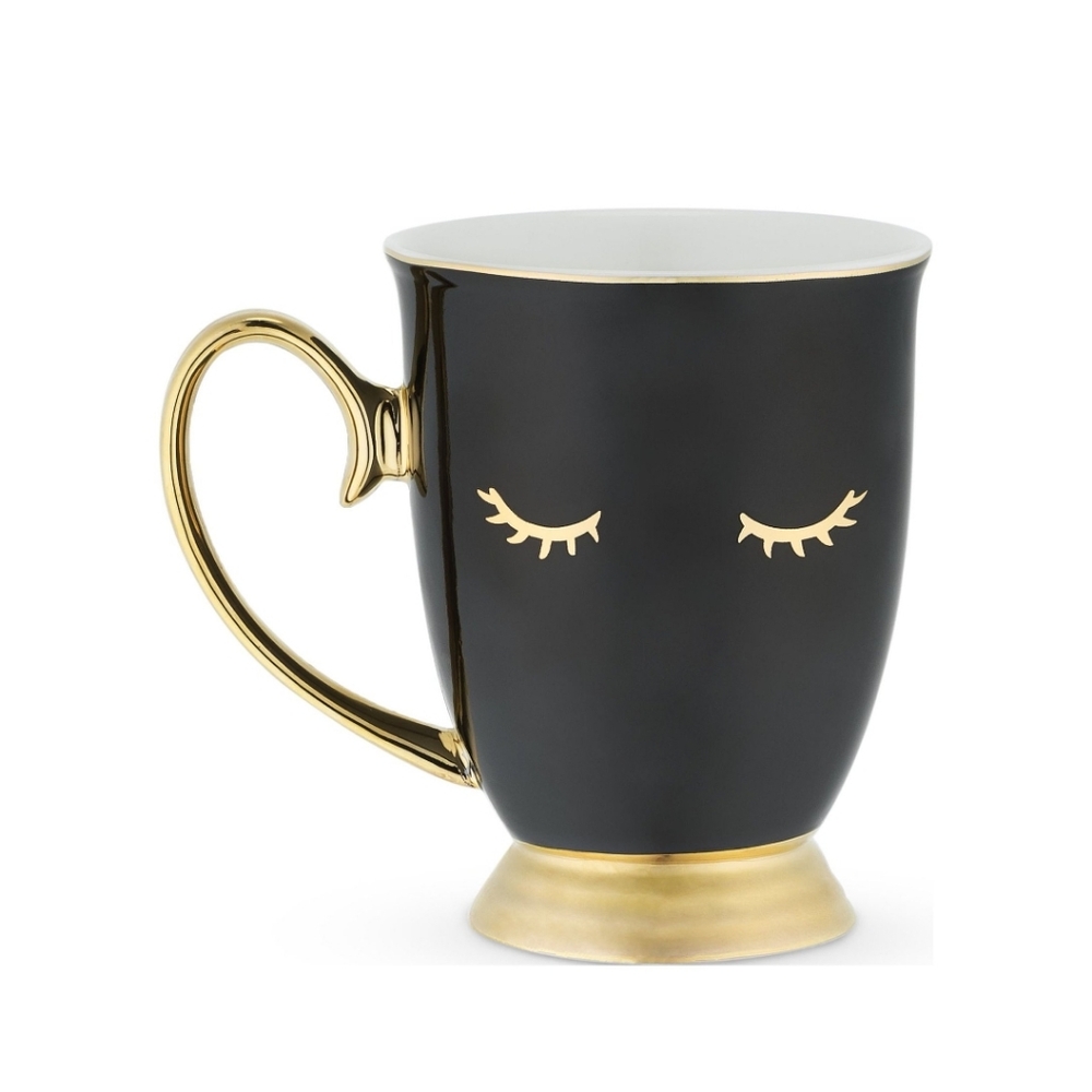 Pinky Up Holly black eyelash mug 10 oz Sealed box